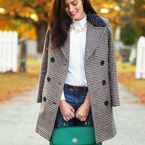 NWT J. Crew Captain Coat in Jeweled Houndstooth sz 4 - Picture 1 of 17